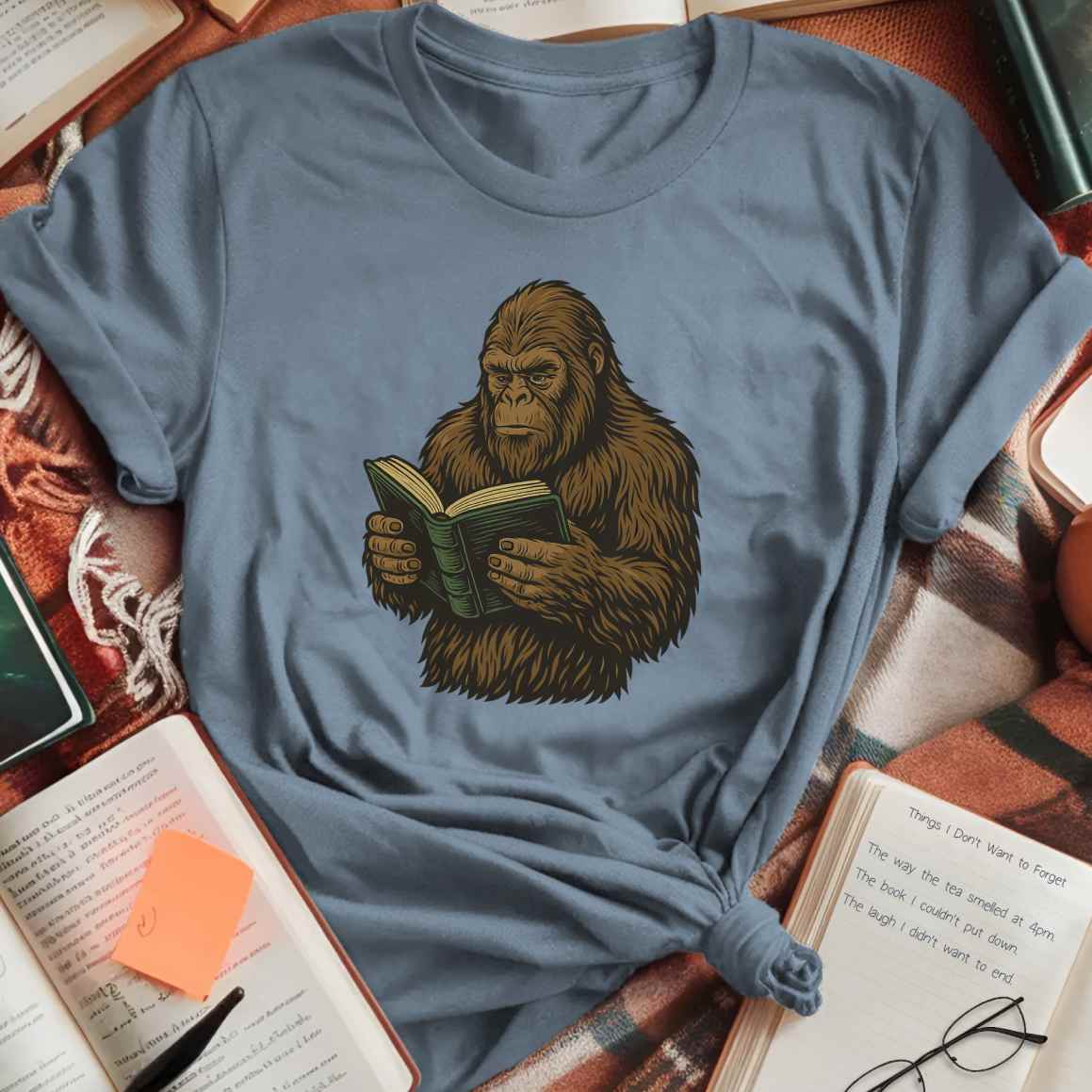 Bigfoot Reads T-Shirt