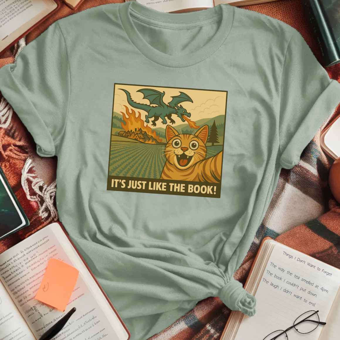 Cat Selfie with Dragon T-Shirt