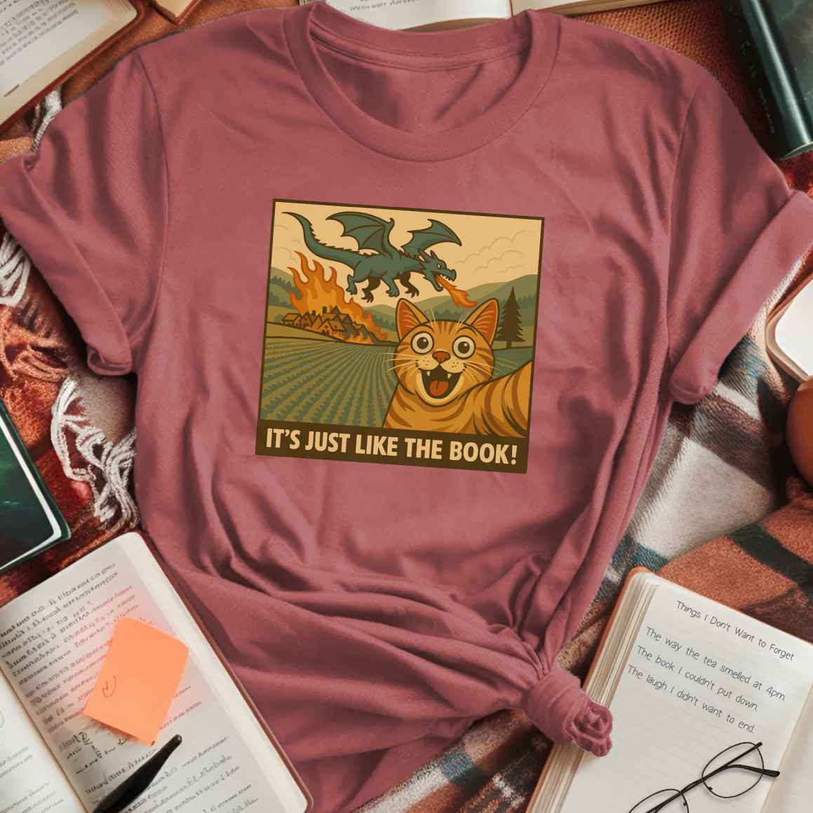 Cat Selfie with Dragon T-Shirt