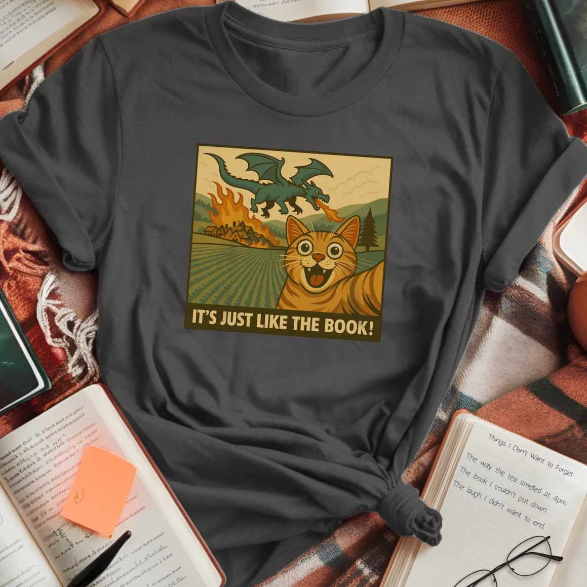 Cat Selfie with Dragon T-Shirt