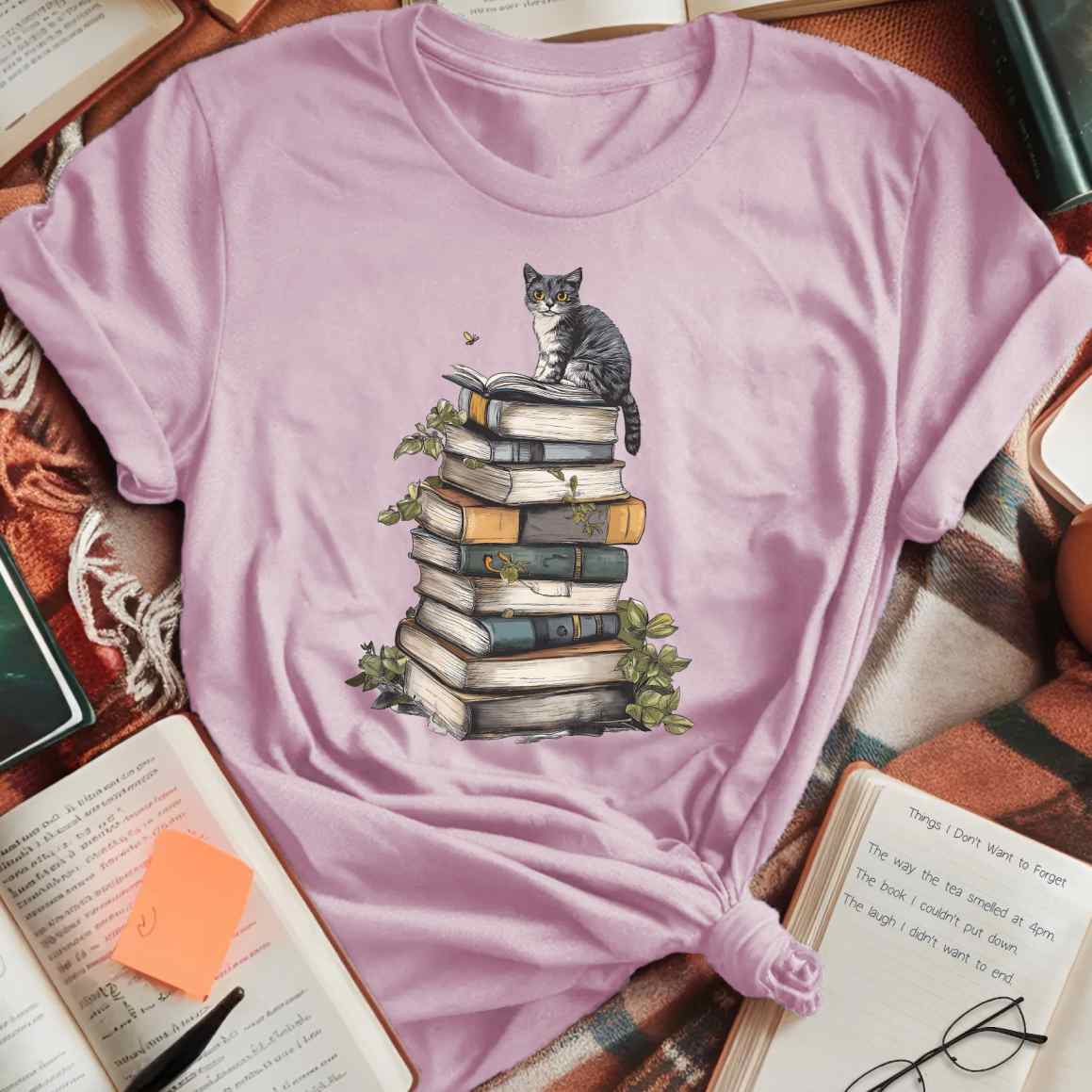 Feline Bibliophile T-Shirt