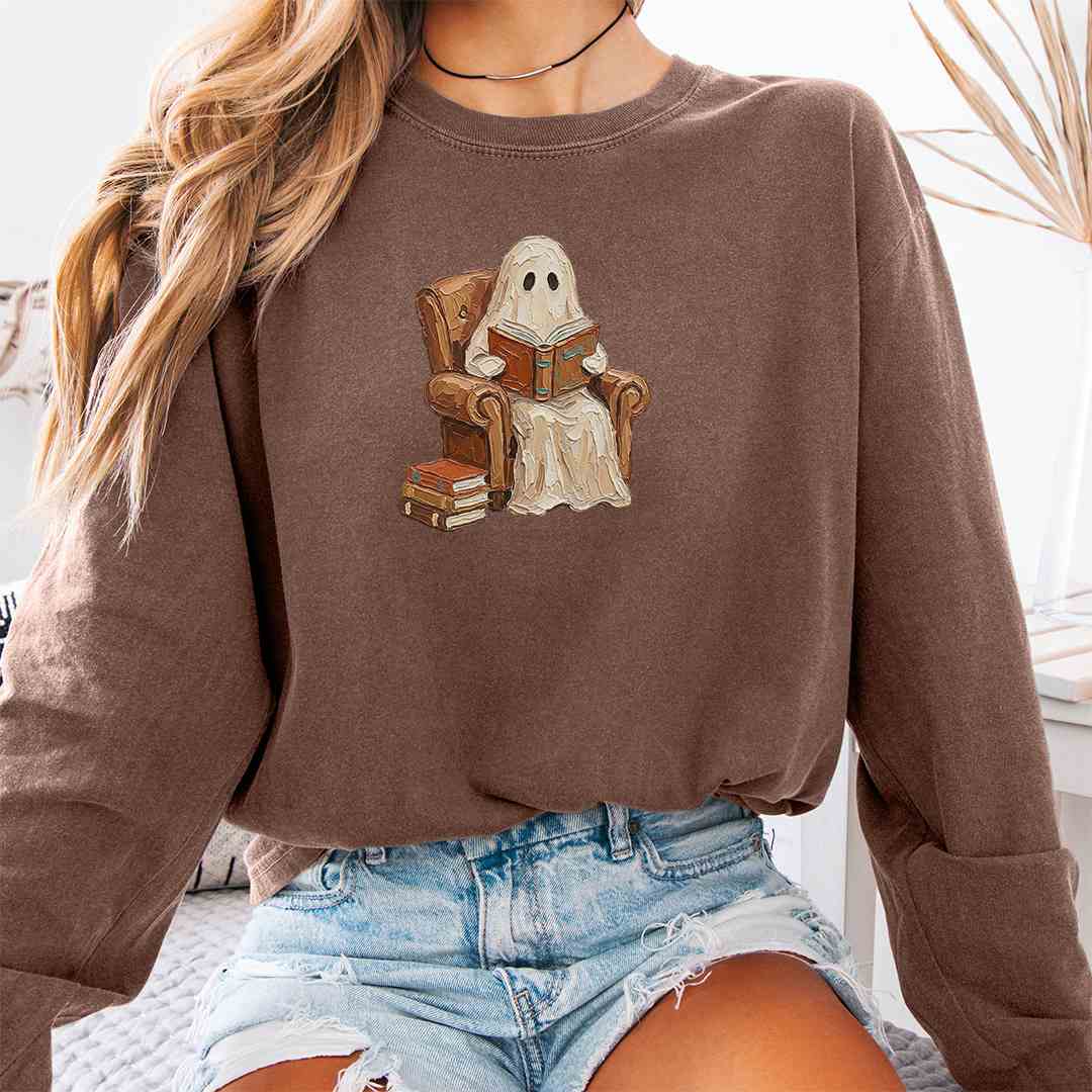 Faux Paint Ghost Long Sleeve Shirt