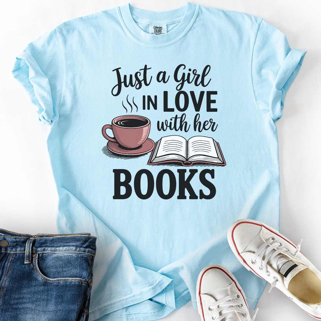 Girl In Love with Books T-Shirt