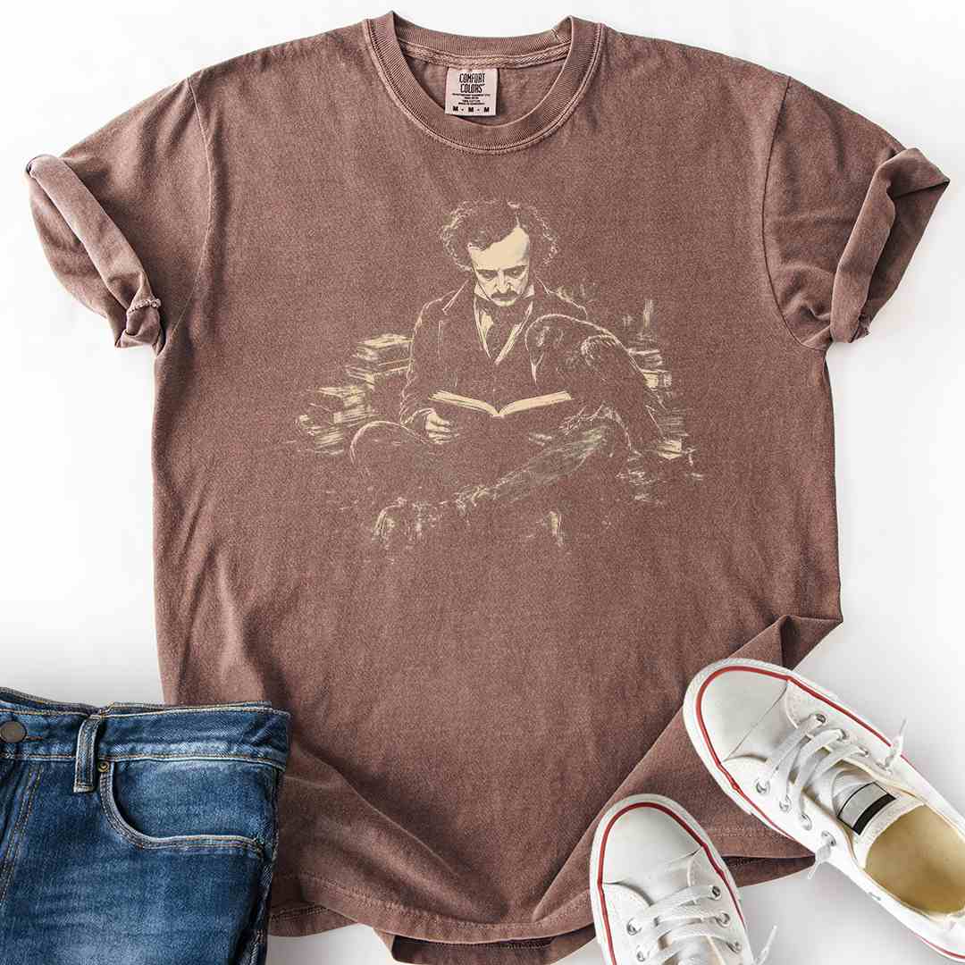 Poe Reading To Raven T-Shirt