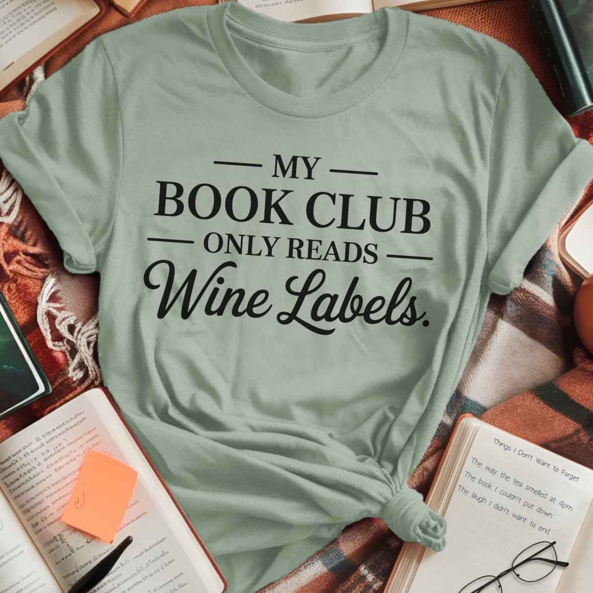 Book Club Reads Wine Labels T-Shirt