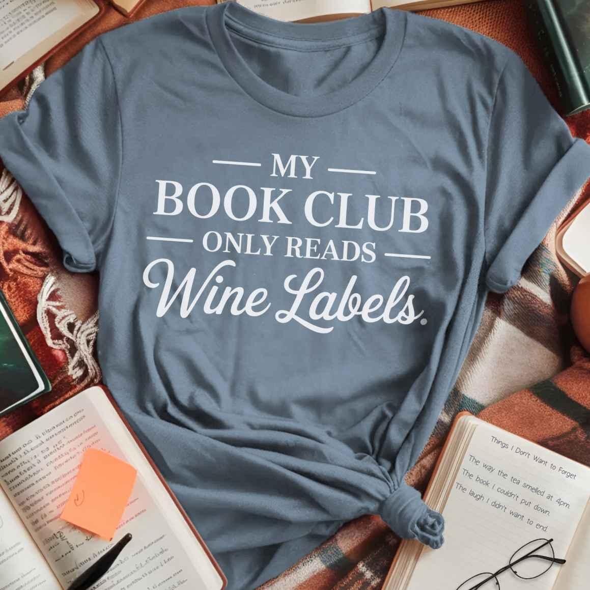 Book Club Reads Wine Labels T-Shirt