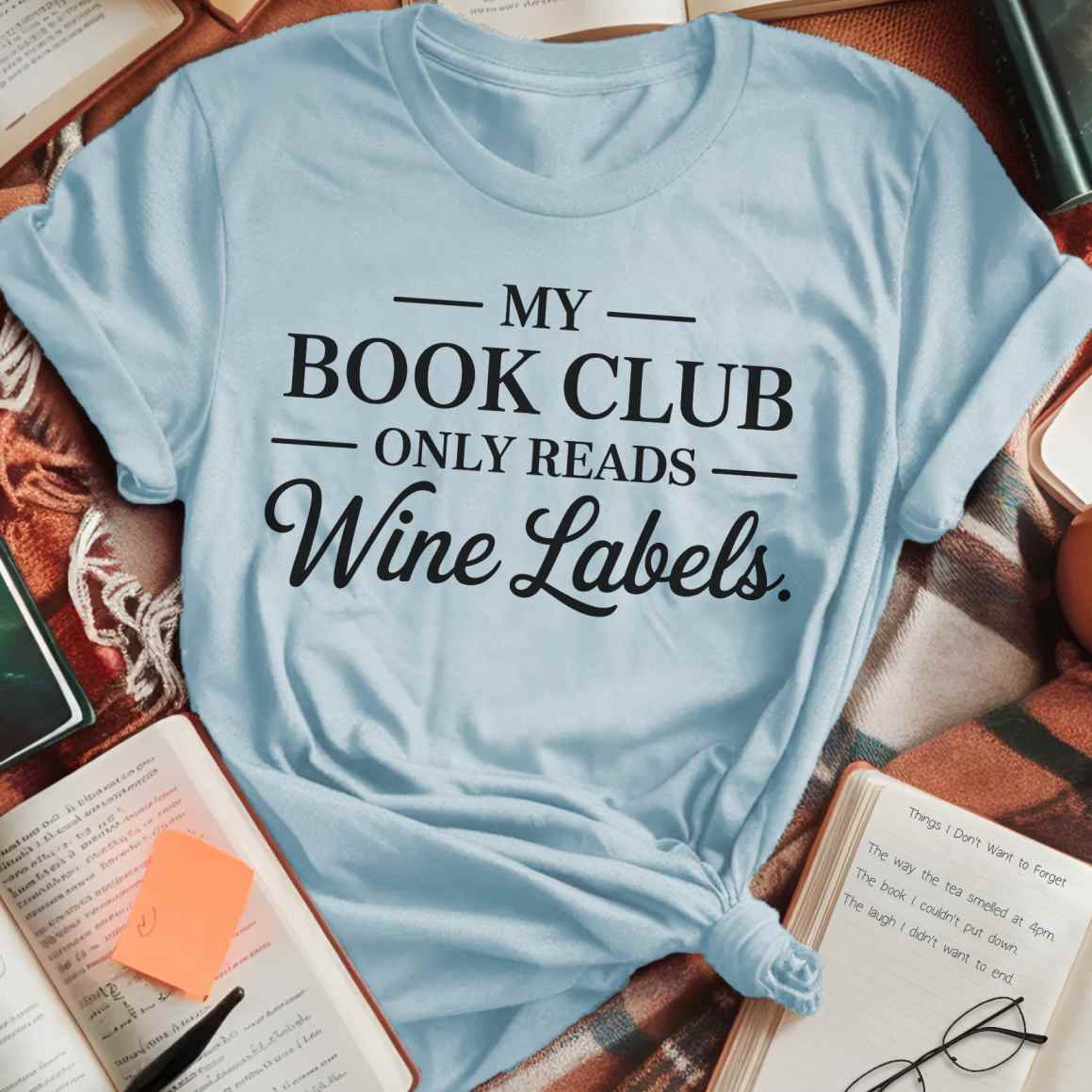 Book Club Reads Wine Labels T-Shirt