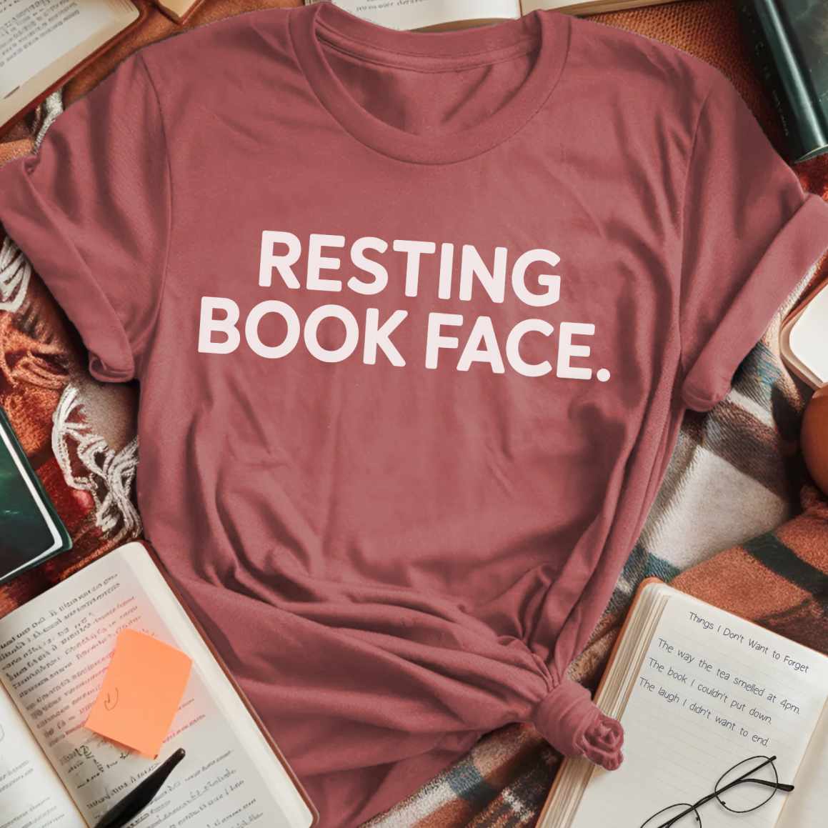 Resting Book Face T-Shirt