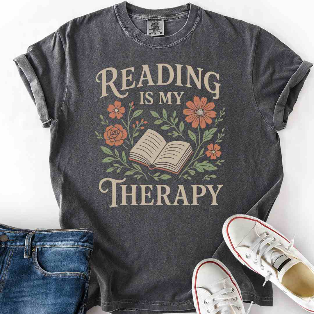 Reading Therapy Flowers T-Shirt