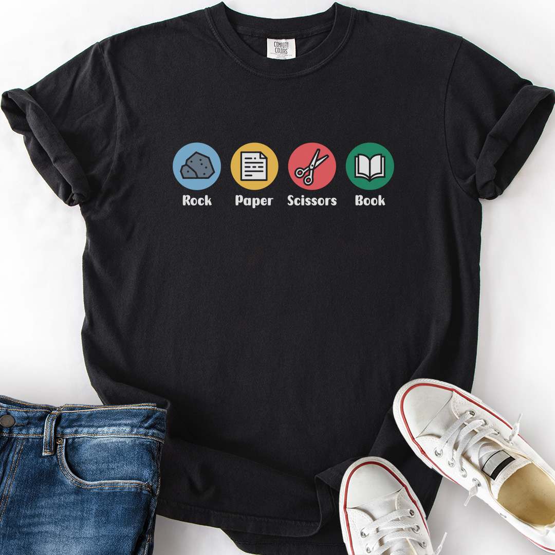 Rock Paper Scissors Book T-Shirt