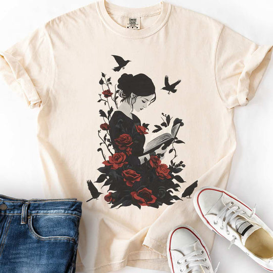 Dark Roses and Books T-Shirt