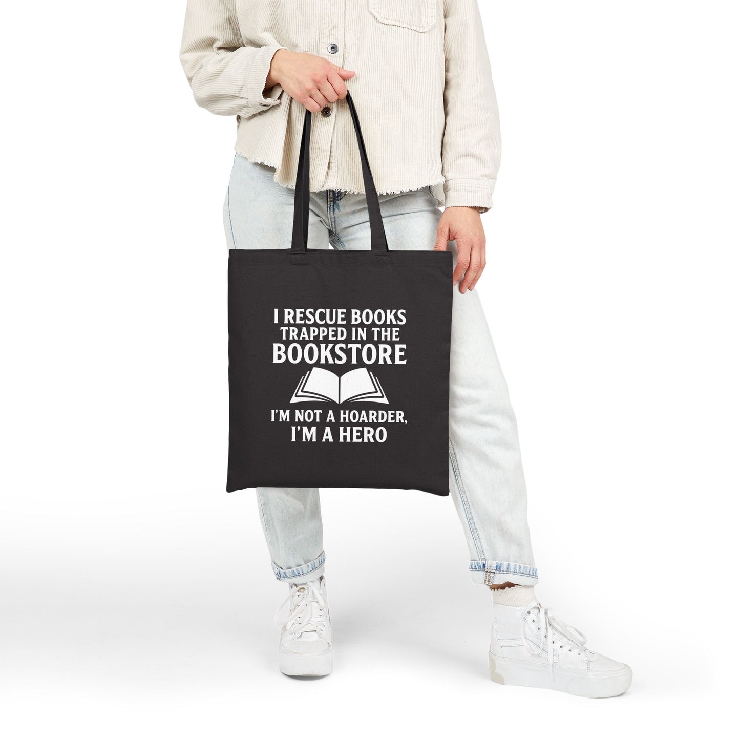 Rescue Books In Bookstore Cotton Canvas Tote Bag