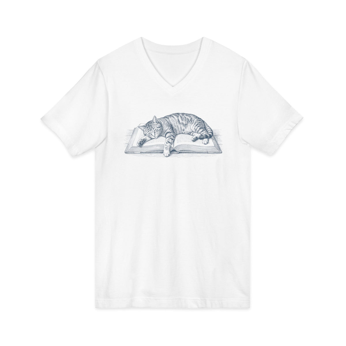 Cat Sleeping Unisex V-Neck Tee