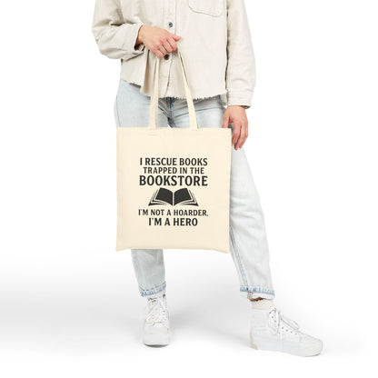 Rescue Books In Bookstore Cotton Canvas Tote Bag
