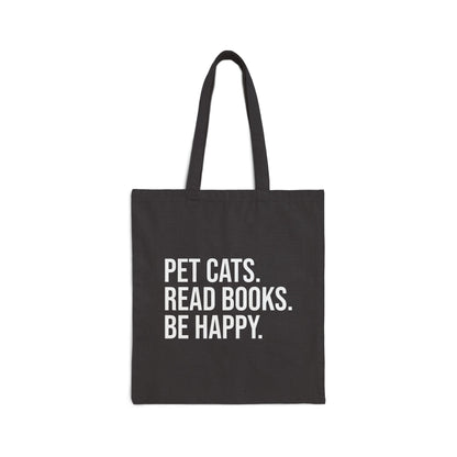 Pet Cats Read Books Cotton Canvas Tote Bag