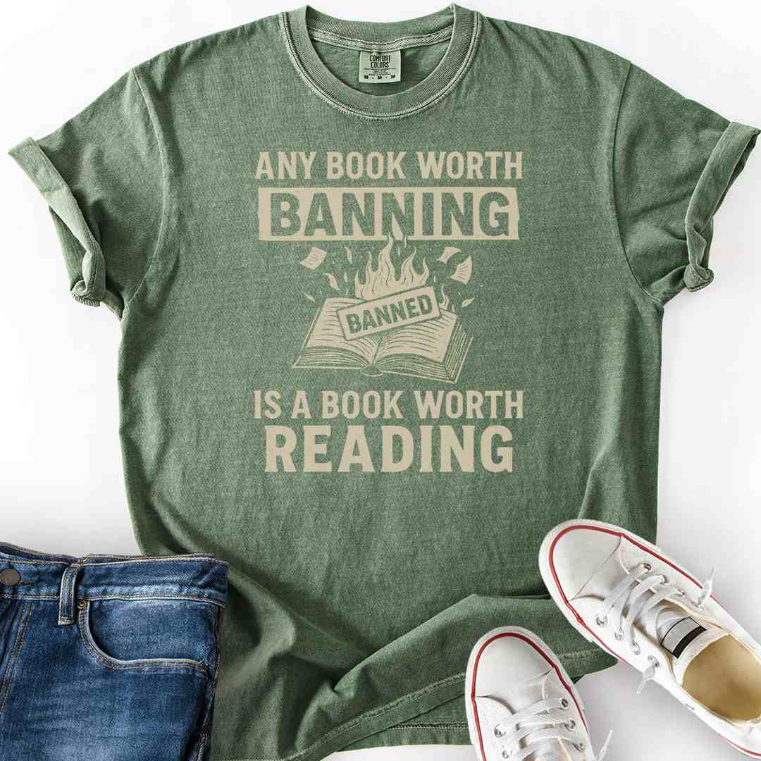 Banned Book on Fire Worth Reading T-Shirt