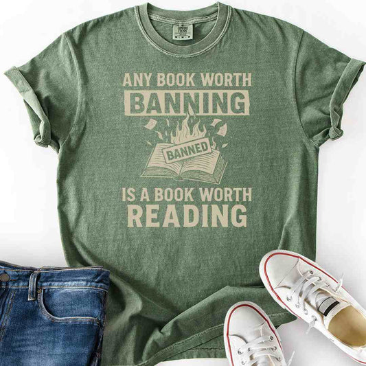Banned Book on Fire Worth Reading T-Shirt