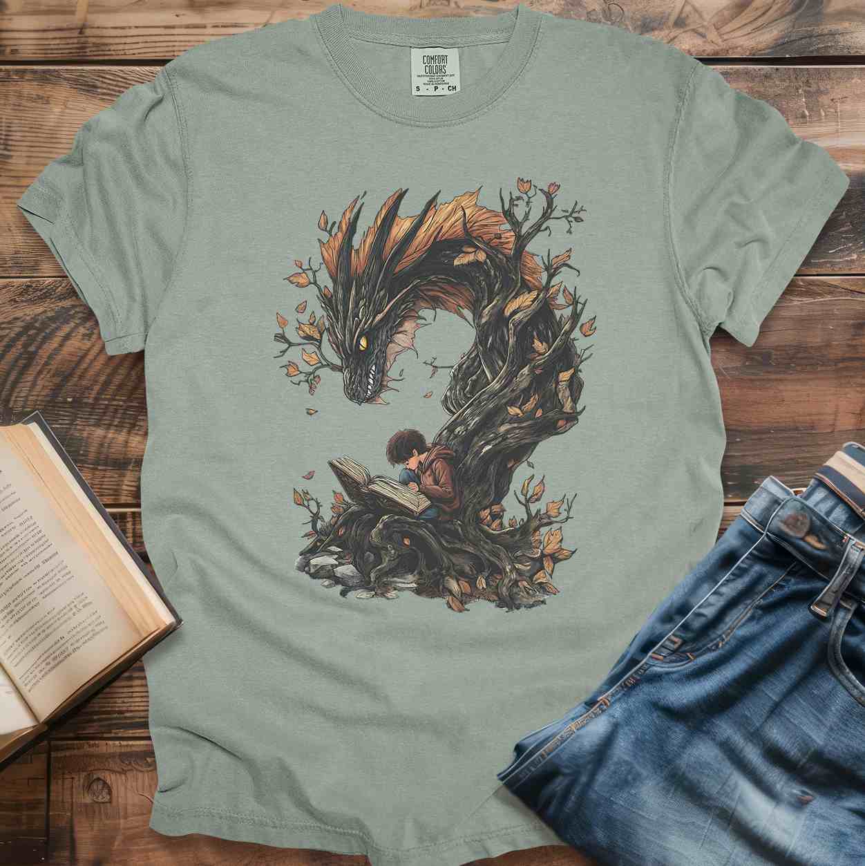 Enchanted Dragon Tree Reading T-Shirt