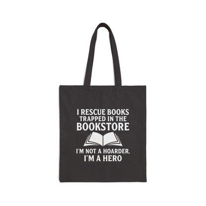 Rescue Books In Bookstore Cotton Canvas Tote Bag