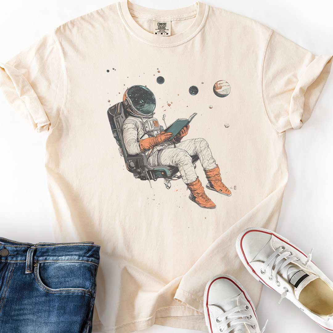 Floating Astronaut Reader T-Shirt