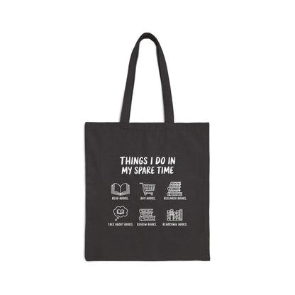 Things I Do In Spare Time Cotton Canvas Tote Bag