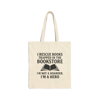 Rescue Books In Bookstore Cotton Canvas Tote Bag