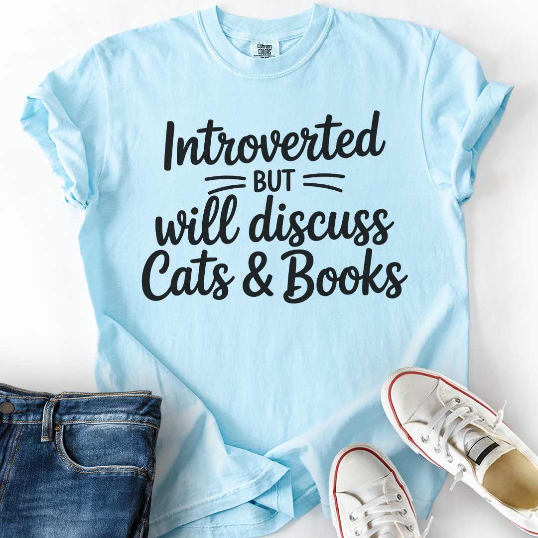 Introverted Cats And Books T-Shirt