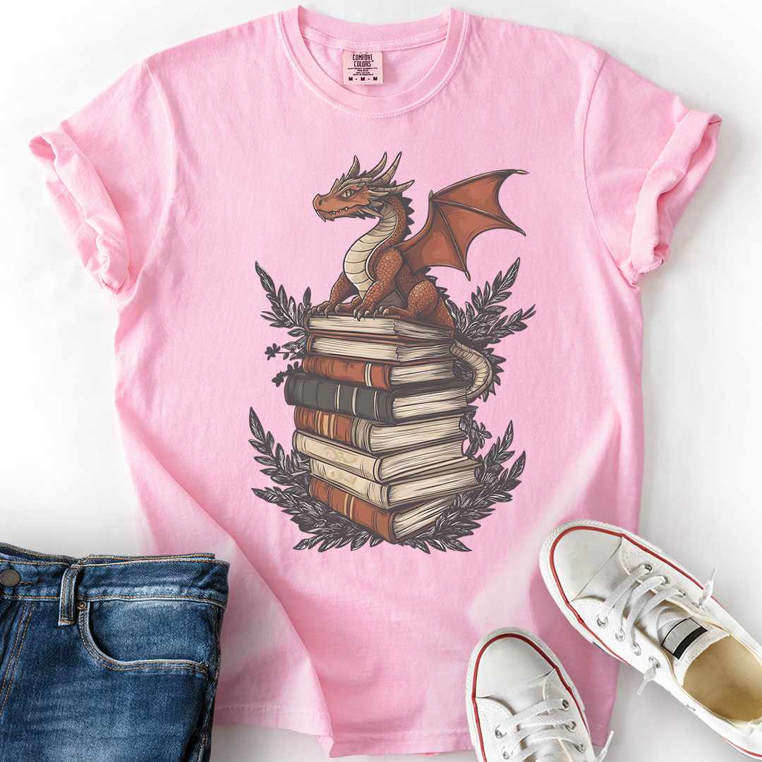 Mini Dragon Fantasy T-Shirt bookish fantasy apparel printed in USA blossom