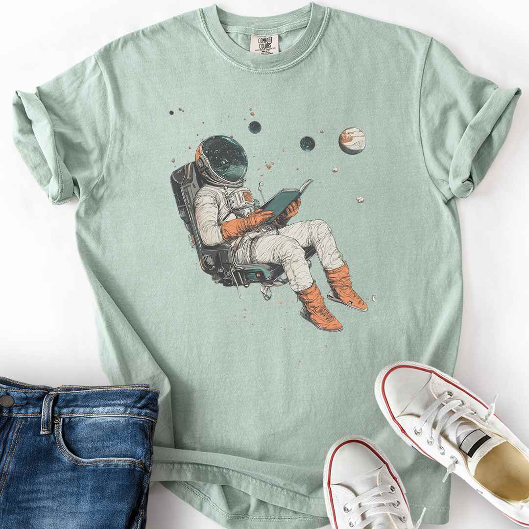 Floating Astronaut Reader T-Shirt