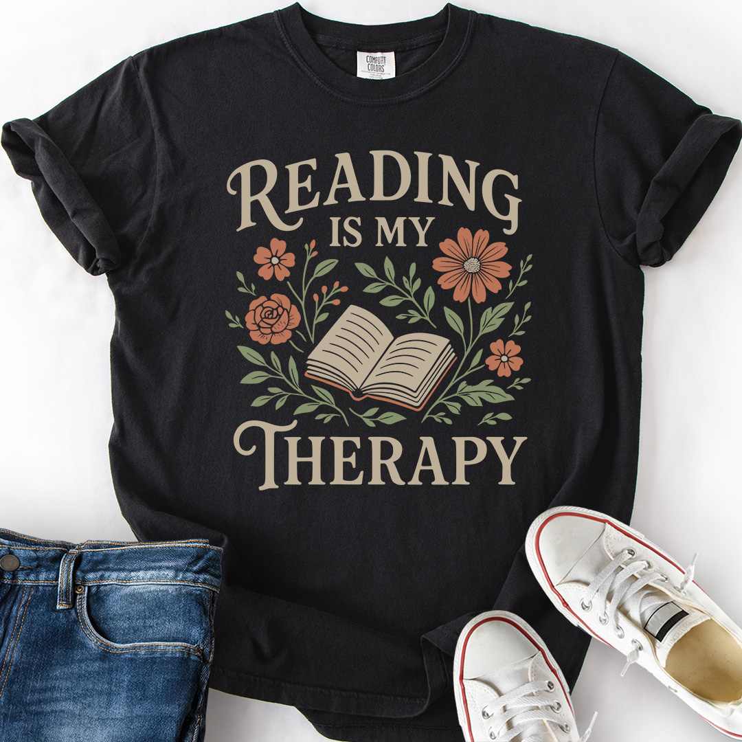 Reading Therapy Flowers T-Shirt