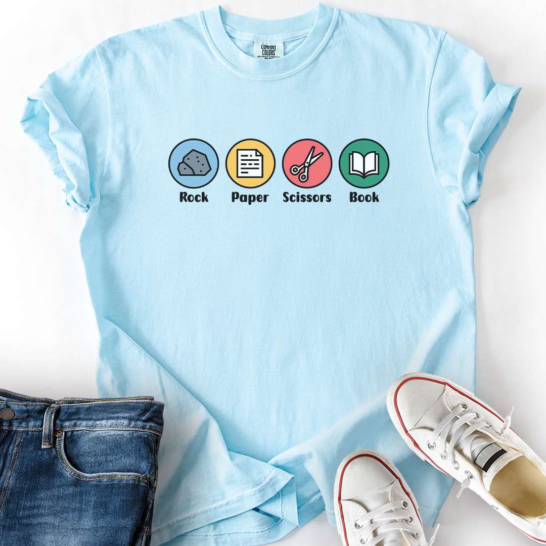 Rock Paper Scissors Book T-Shirt