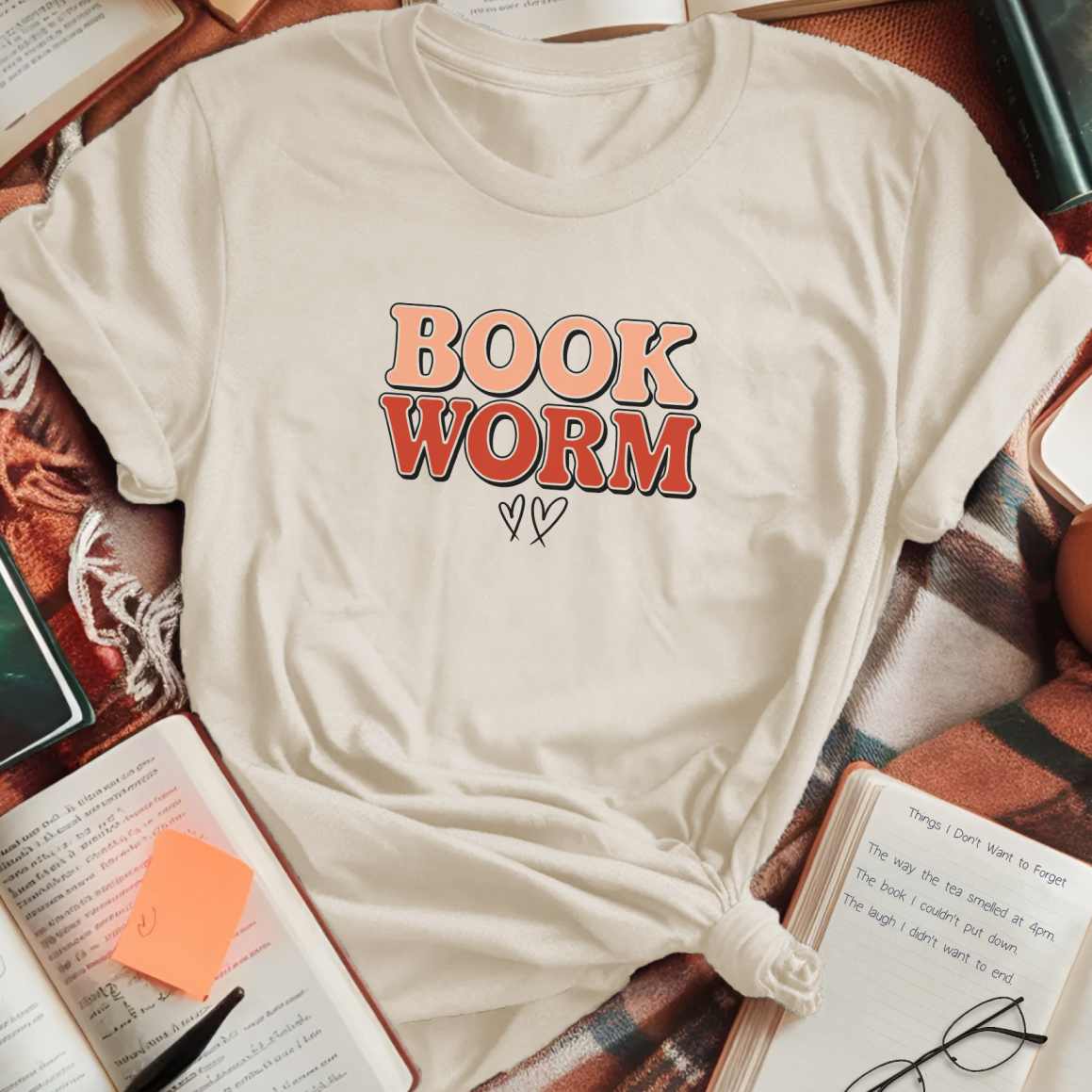 Book Worm Retro T-Shirt