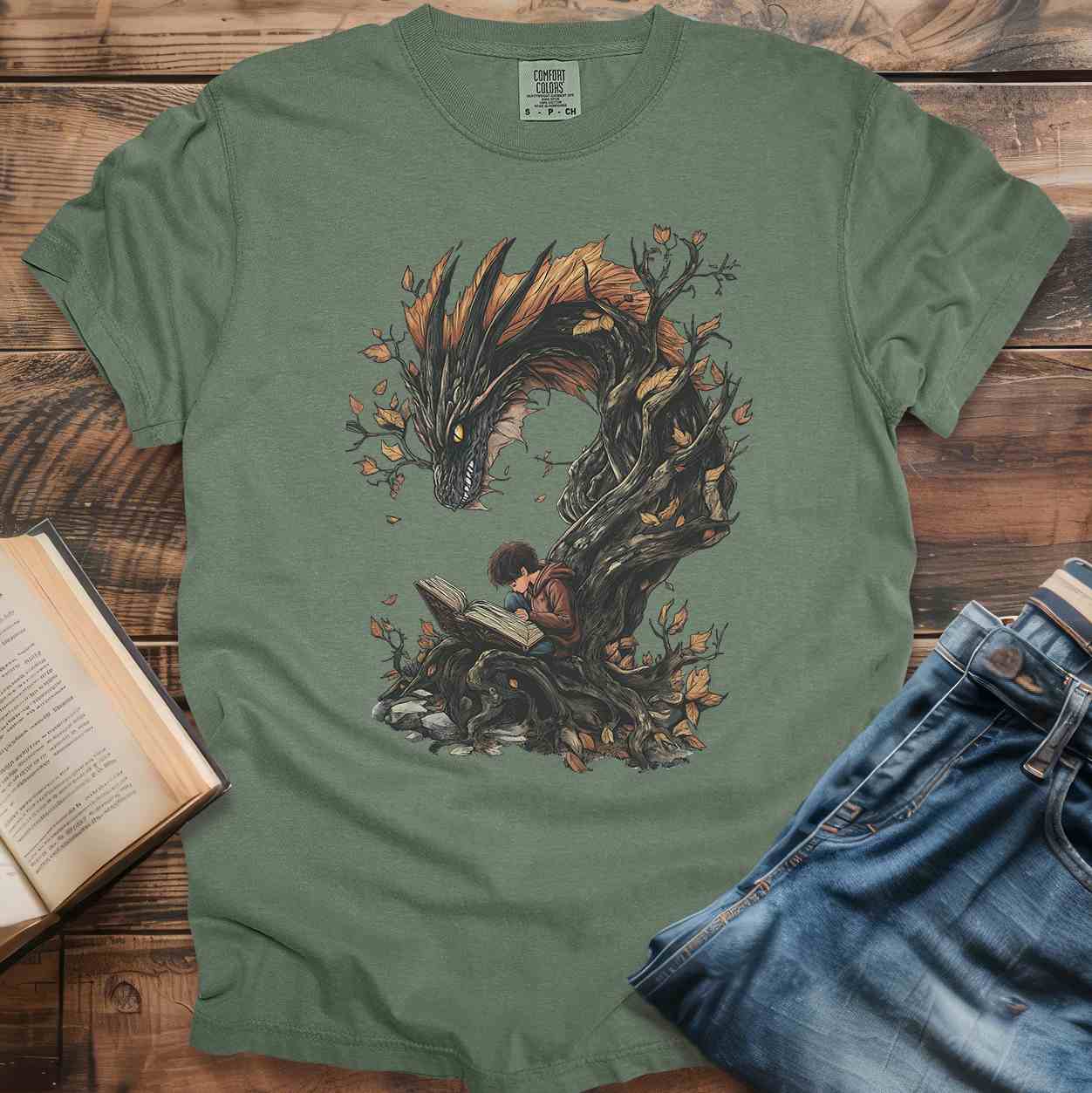 Enchanted Dragon Tree Reading T-Shirt