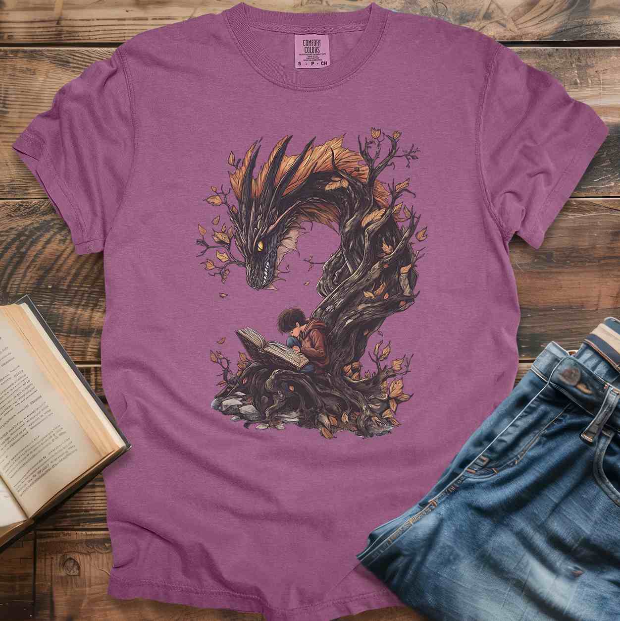 Enchanted Dragon Tree Reading T-Shirt
