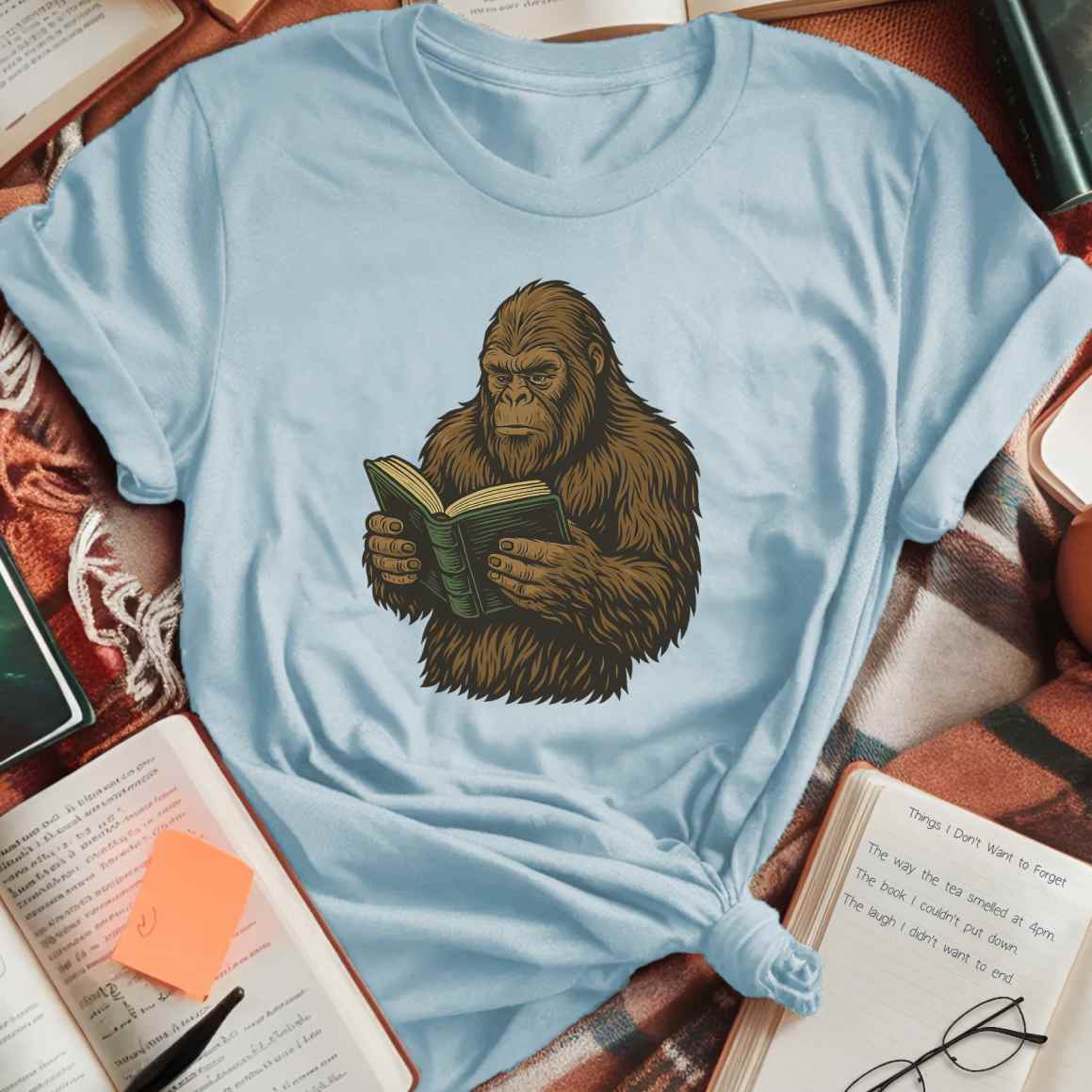 Bigfoot Reads T-Shirt