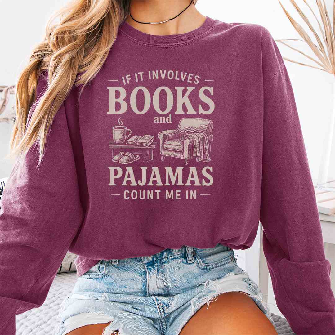 Books And Pajamas Long Sleeve Shirt