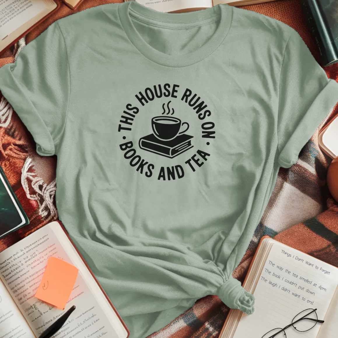 House Runs on Books and Tea T-Shirt