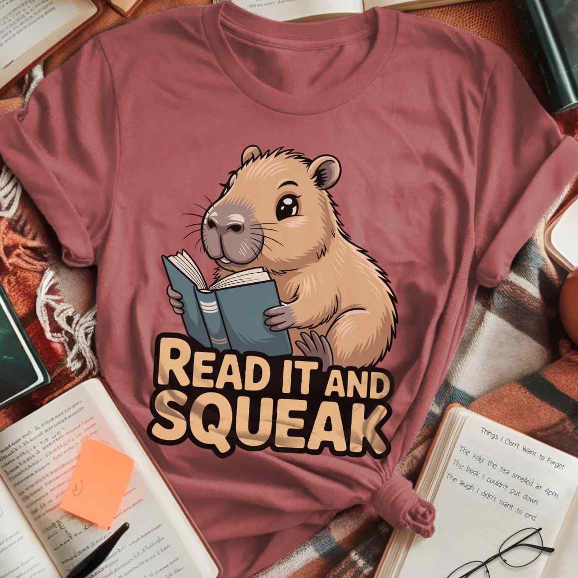 Capybara Read and Squeak T-Shirt
