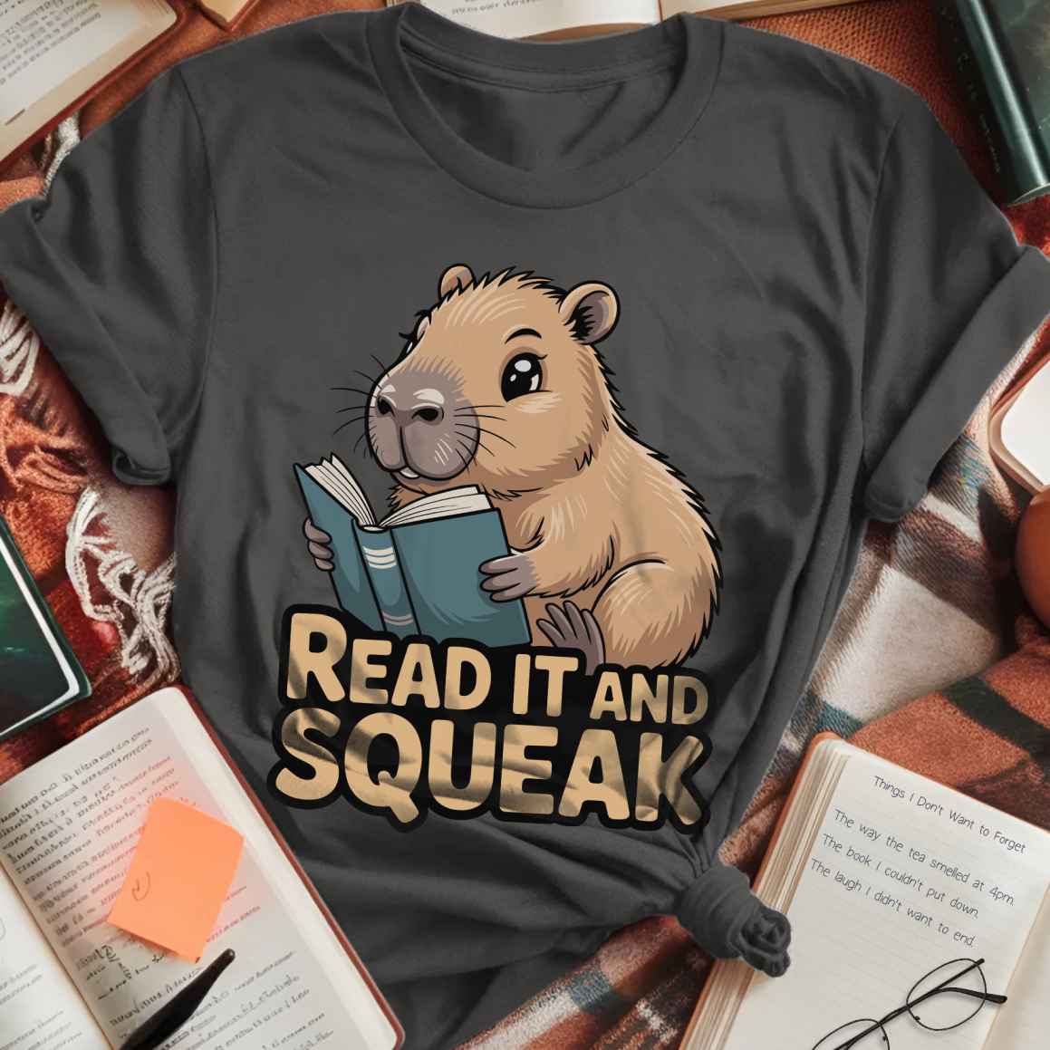 Capybara Read and Squeak T-Shirt