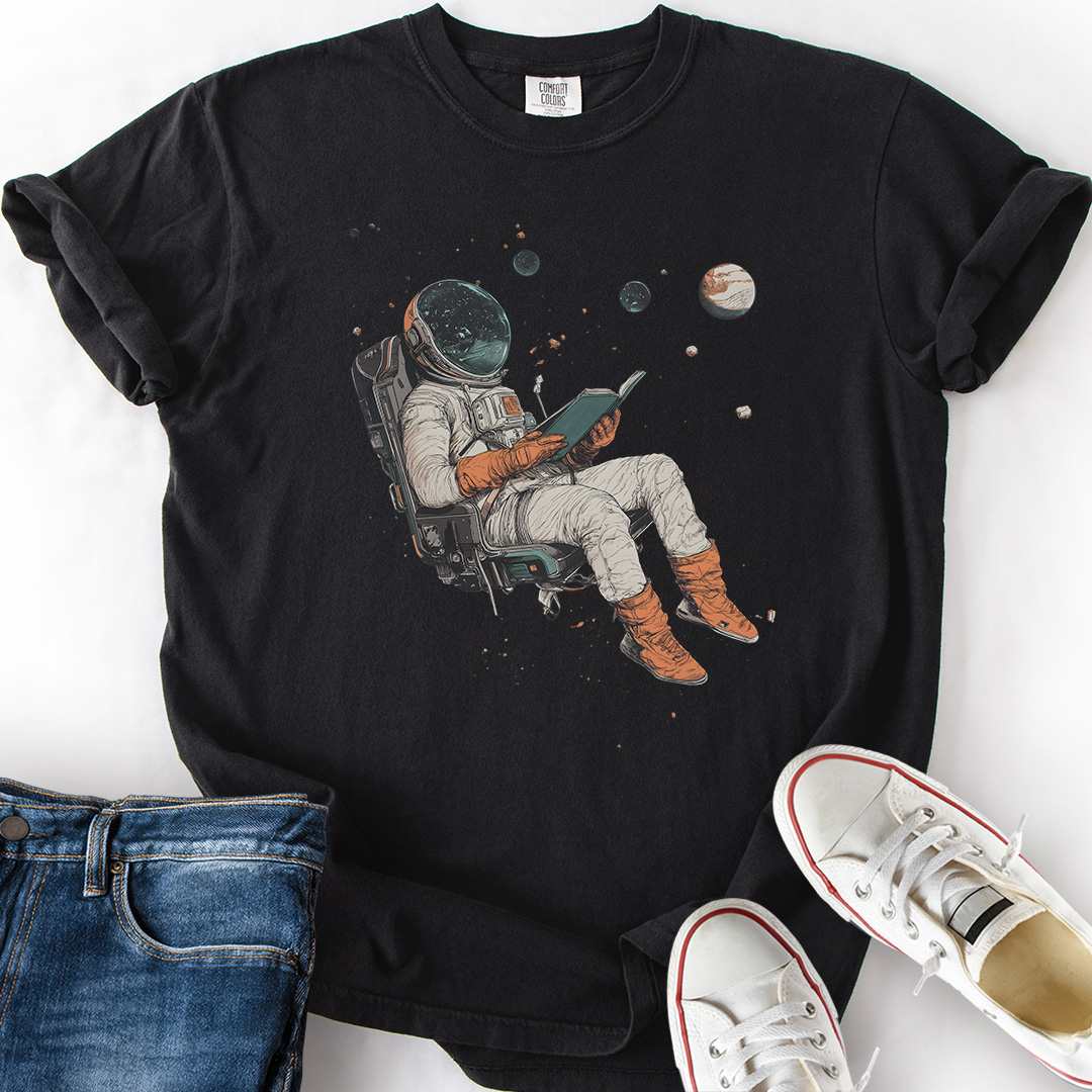 Floating Astronaut Reader T-Shirt