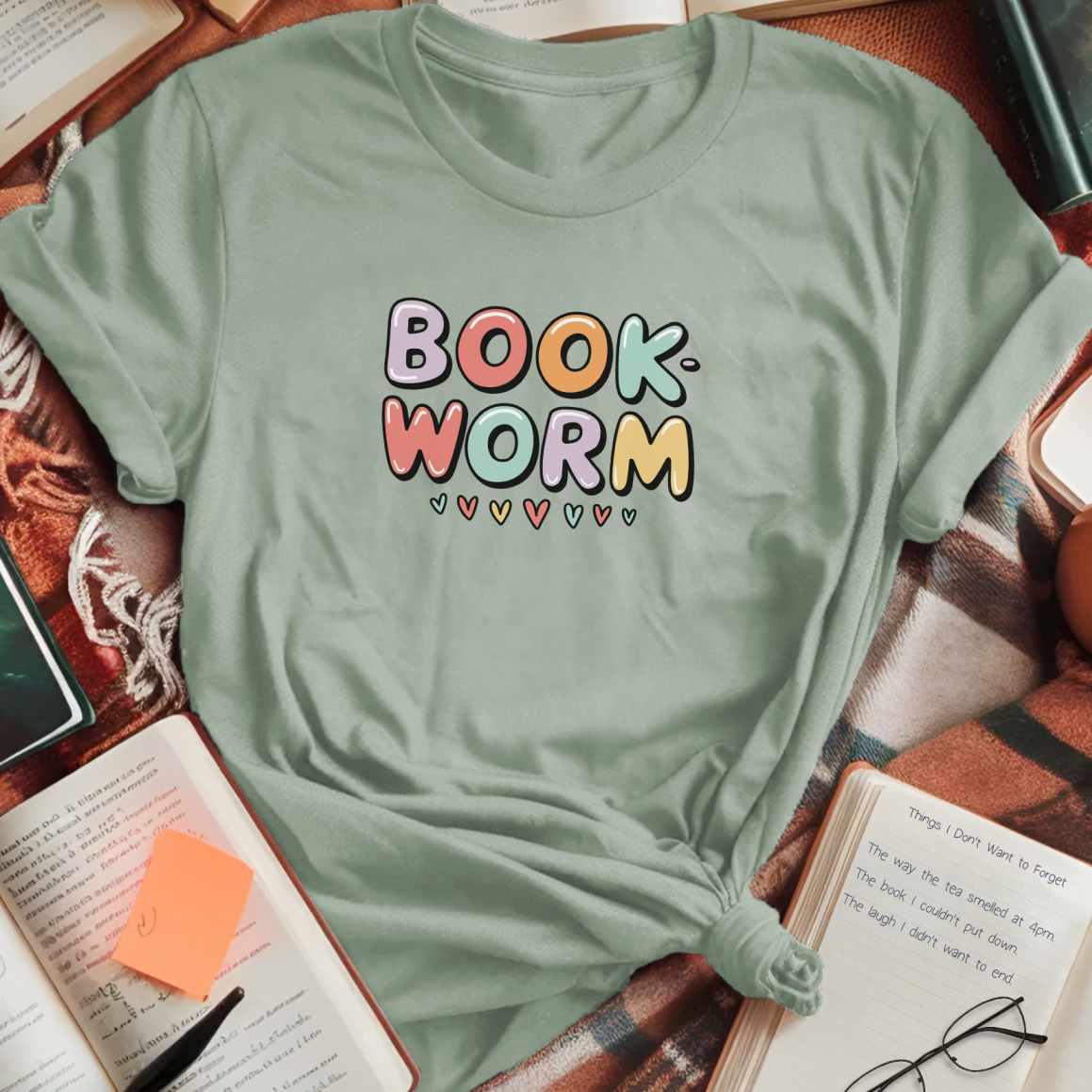 Colorful Book Worm T-Shirt