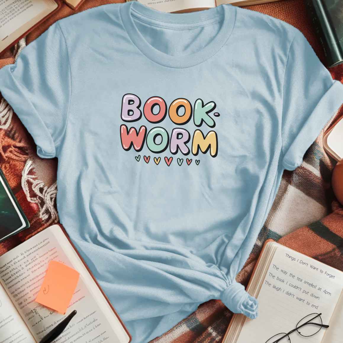 Colorful Book Worm T-Shirt