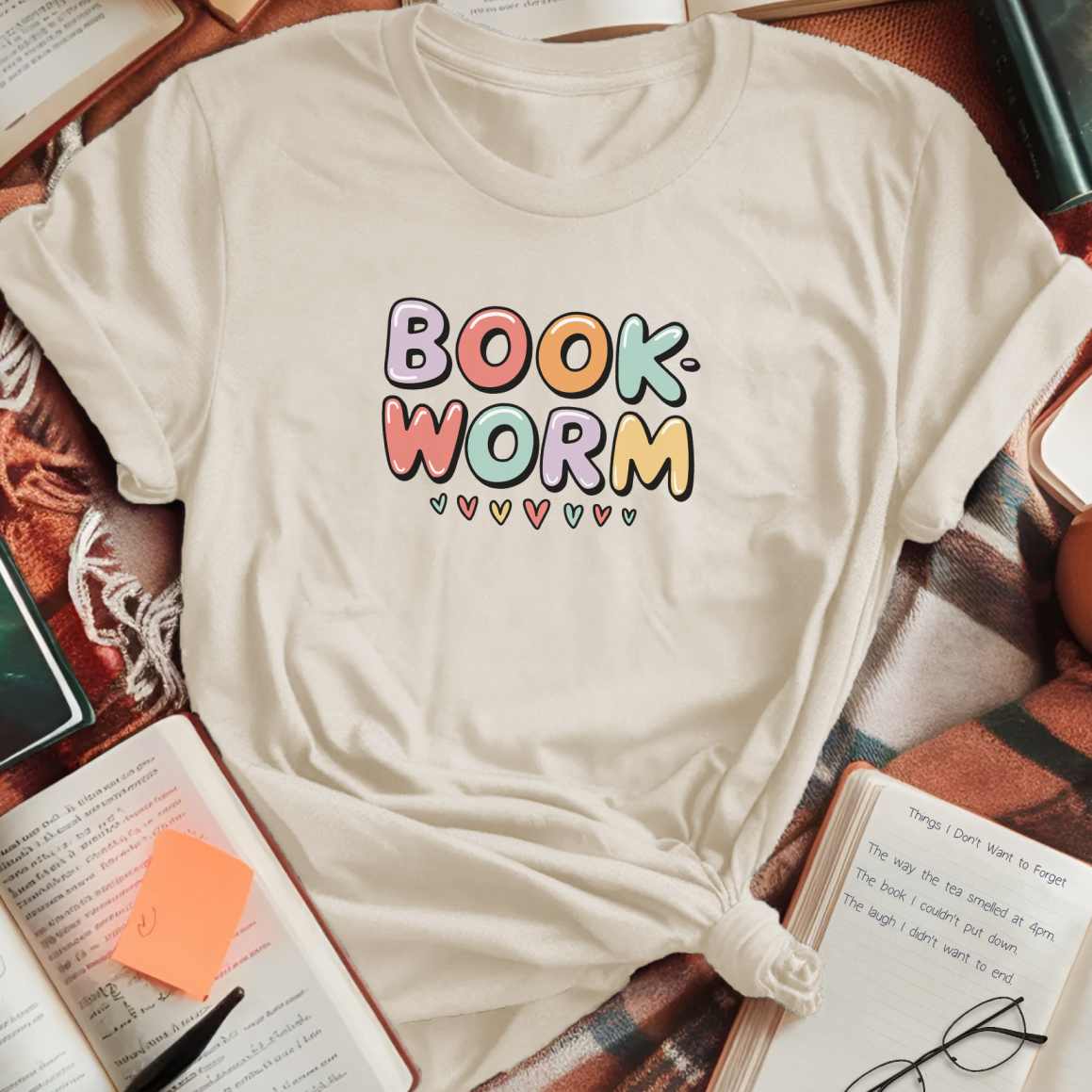 Colorful Book Worm T-Shirt