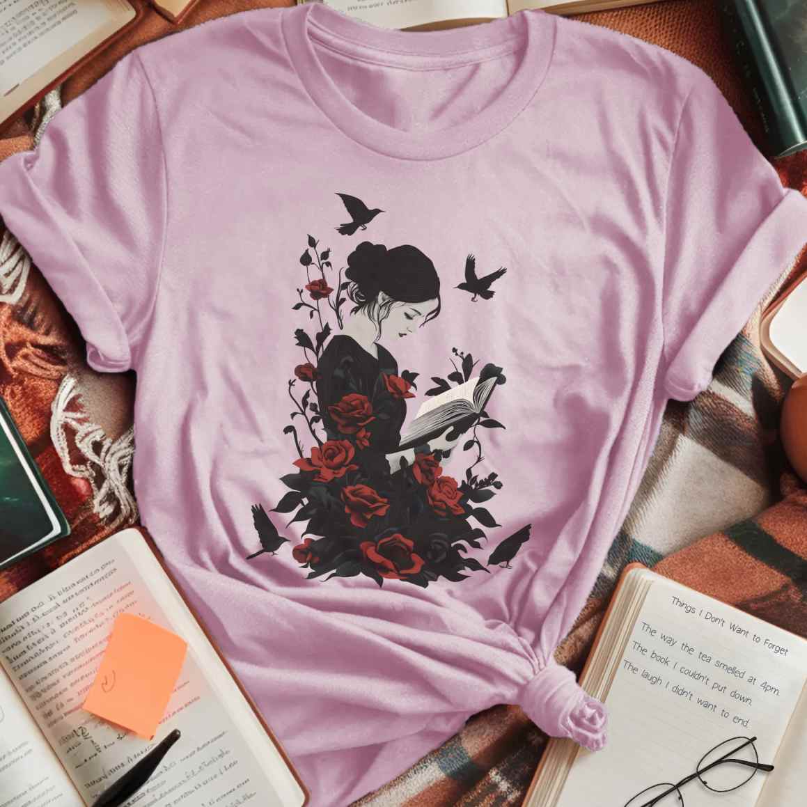 Dark Roses and Books T-Shirt