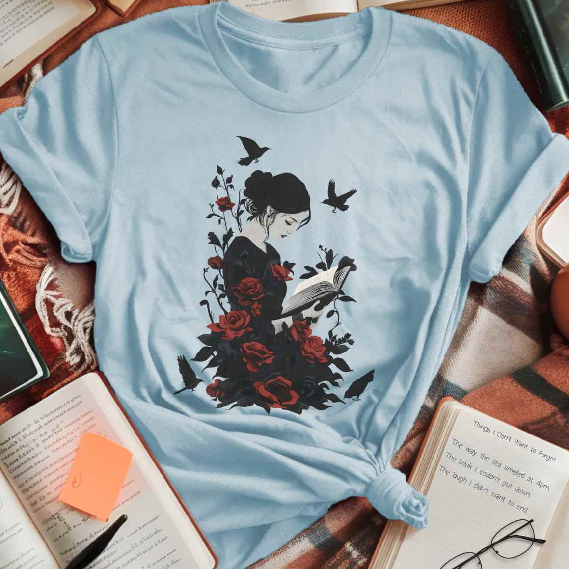 Dark Roses and Books T-Shirt