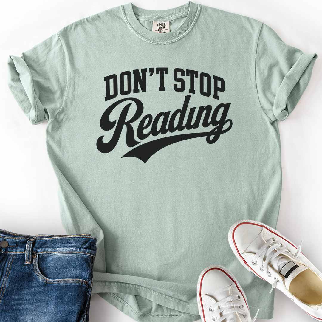 Don't Stop Reading Varsity T-Shirt