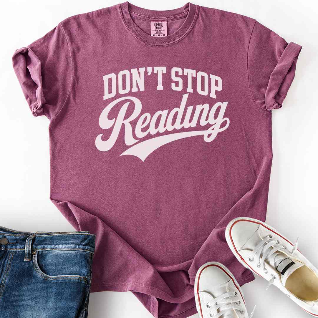 Don't Stop Reading Varsity T-Shirt