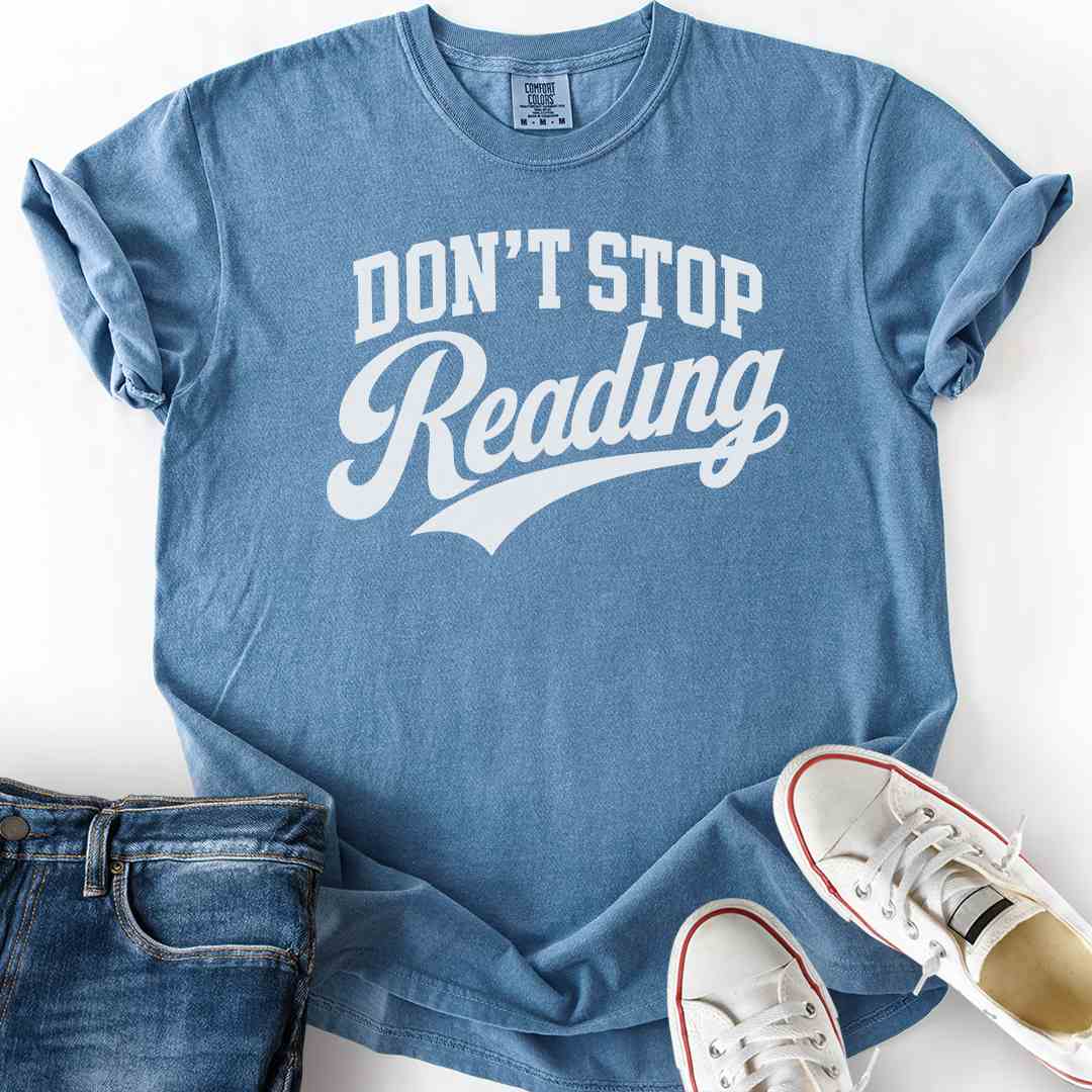 Don't Stop Reading Varsity T-Shirt