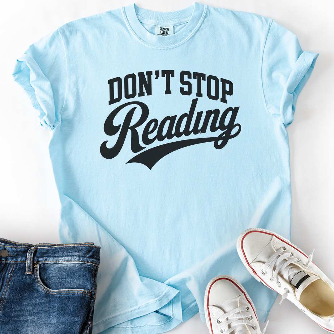 Don't Stop Reading Varsity T-Shirt
