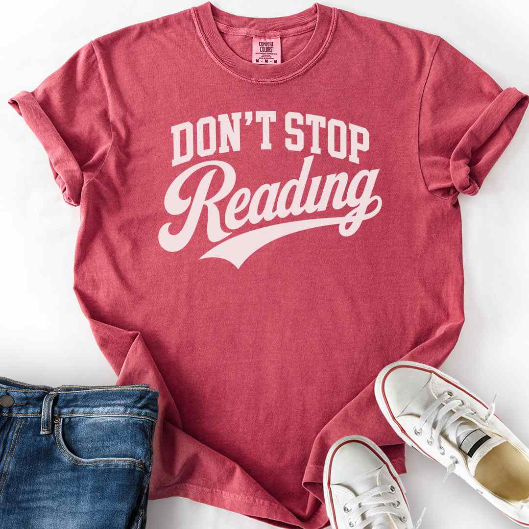 Don't Stop Reading Varsity T-Shirt